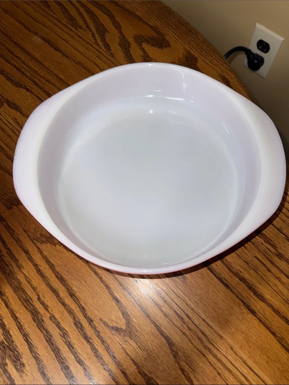 Pyrex Flamingo Pink #221 8.75” Milk Glass Round Cake Pan Vintage